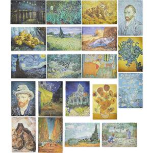 The Gifted Stationary 20 Pack Vincent Van Gogh Artist Posters for Office, Dorm, Apartment, 13x19 in - Wall Decor Aesthetic - Room Decor Poster - Wall Art Prints
