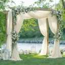 Wedding Arch Draping Fabric 28" x19FT, Sheer Chiffon Fabric Backdrop, 2 Panels Ivory Drapes for Wedding Ceremony Decor, Decorative Arch Drapery for Birthday Party Ceiling Curtain Backdrop