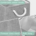 FinishingBo Large 11x11 Inch Cube Storage Bins with Cotton Handles for Closet, Shelves, Clothes, Towel (Gray-6 Pack)