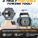 Portable Drill Winch of 1500 LB, Grey Handheld Drill Winch with 40 Foot Synthetic Rope, Rotate The Hook 360 Degrees, for Lifting & Dragging (Down Strap with D Rings)