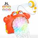 Red Crab Bath Toys for Kids 1-3 & Babies 6-12 Months, Baby Bath Shower Head, Rechargeable Light Up Bubble Machine with Music, Birthday Festival Gift for Toddler Girls Boys (Bathtub Use)