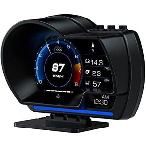 wiiyii Car HUD Head Up Display P6, OBD+GPS Smart Gauge, Works Great for Most Cars