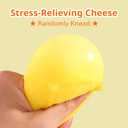 New Giant Cheese Squishy – Big Slow Rising Sensory Fidget Toy, Jumbo Squeeze Cheese Cube for Stress Relief, Soft Hand Squeeze Toys, Portable Calming Gift for Adults Office Desk (Yellow)