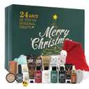 BODY & EARTH 2025 Advent Calendar for Men Christmas Holiday Gifts 24 Days of Countdown Calendar, Advent Beauty Calendar 2025 Adult 24PCS Beard Care Grooming Set Mens with Sandalwood & Cedar Beard Oil (Green)