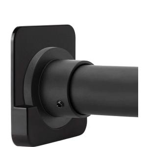 Black Shower Curtain Rod Holder for Wall Mount | Adhesive Shower Tension Rod Retainer for Tile | No Drilling | Stick On | 2 Pack, (Shower Curtain Rod Not Included)