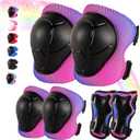 Knee Pads for Kids 3-14 Years Toddler Knee and Elbow Pads with Wrist Guards 3 in 1 for Bicycle Scooter Roller Skates Skateboarding (Medium, Purplepinkblue)