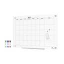 TOWON Tempered Glass Calendar Dry Erase Board for Wall, 3' x 2' Magnetic Whiteboard Calendar Planner for Office, Home, School Supplies, White, 36 x 78 Inches