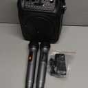 Karaoke Machine, Portable Bluetooth Speaker with 2 Wireless Microphones for Adults & Kids with Lights, Karaoke Microphone with PA System Supports USB/TF/FM/AUX for Home Party Home System Packages (Black)