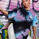 Tie Dye Shirt Women - Oversized Tie Dye T Shirt Short Sleeve Round Neck Casual Trendy Graphic Tee for Girls (You Deserve)