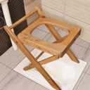 Portable Solid Wood Commode Chair - Bedside Toilet Stool for Adults, Seniors & Disabled.