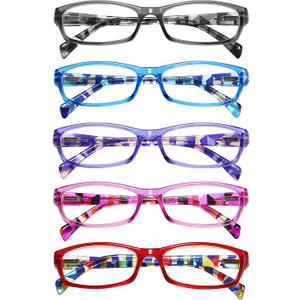 Gaoye Reading Glasses for Women, 5 pack Fashion Readers for Women Spring Hinge Eye Glasses, Blue Light Reading Glasses, 3.5 x