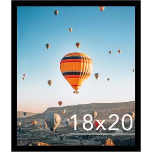 18x20 Picture Frame Black for Poster Photo Picture, Horizontal and Vertical Formats for Wall Hanging, 18 x 20 Wall Gallery Poster Photo Frame for 18 by 20 Photos Posters, Black