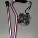 KINGGEAR F1 Walking Stick, Walking Cane for Women & Men, Self Standing Walkers for Seniors with Wrist Strap, Lightweight & Sturdy Offset EVA Handle and Large Quad Base (Pink)