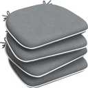 LVTXIII Patio Seat Cushions D16 x W17 Inches Outdoor Chair Pads All Weather Chair Cushions for Garden Patio Furniture Chair Home Set of 4  Grey Textured