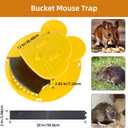 Mouse Trap Bucket - Mouse Traps Indoor for Home - Multi-Catch, Auto-Reset, Humane or Lethal Rat Trap - ABS Material - 5 Gallon Bucket Compatible-4pack