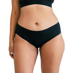 saalt Seamless Brief - Period Underwear - Heavy Absorbency - Replaces 2 Pads or 3 Tampons - (Medium, Volcanic Black)