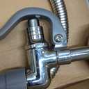 CWM Commercial Sink Sprayer with 45 Flexble Stainless Steel Hose, 1.42 GPM Pre Rinse Spray Valve with Ergonomic Handle, Commercial Sink Faucet Parts,Dishwasher Sprayer for Restaurants (Gray)