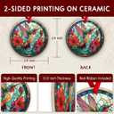 Hummingbird Christmas Ornaments 2025 - Hummingbird Gifts for Women, Friends, Bird Lovers - Hanging Decor for Xmas Tree, Floral Art Glass Decorations, Bird Ideas