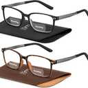 EASY READ 2 Pairs TR90 Bifocal Reading Glasses for Men,Rectangular Sport Blue Light Blocking Readers with Spring Hinge (Black/Tortoise)
