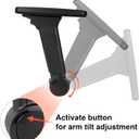 Frassie Height Adjustable Fold Down Chair Armrest Pair, Gaming Boss Chair Arms Set Replacement