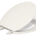 KOHLER 20111-96 Brevia, Slow Close Toilet Seat, Round Toilet Seat, Grip-Tight Bumpers Quick-Attach Hardware, Biscuit