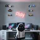 Floating Wall Shelves Metal U Shape Wall Mount Bookshelf CD DVD Storage and Display Shelves, Black Set6