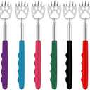 6 Pack Telescoping Back Scratcher - Bear Claw Back Scratchers - Portable Extendable Backscratcher with Rubber Handles in Black, Blue, Green, Purple, Red, Pink Color