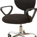 MIFXIN Computer Office Chair Cover Stretch Slipcover 2 Piece Soft Elastic Non-Slip Desk Chair Seat Covers Protector, Only Cover, NO Chair (Black)