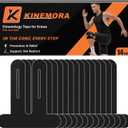 14 Pcs Precut Kinesiology Tape for Knees - Knee Support & Stability, Reduces Pressure Feel, Waterproof, Elastic Strong Adhesive Athletic Tape, Latex-Free, Breathable, for Running, HIIT, Squats (Black)