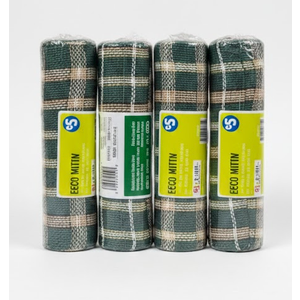 10in x 6FT GREEN PLAID DECO MESH, 4 PACK