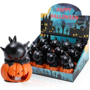 Halloween Flameless Candles Halloween Decorations 12 Pack Pumpkin Cat LED Nightlight Candles Indoor Table Decor Gifts