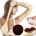 Lotion Applicator for Back, Feet, Long Handle Curved, Back Sunscreen Applicator for Kids, Women, Ultra Soft Bristles for Ultimate Comfy, Apply Cream Moisturizer, Self Tanner, Beige