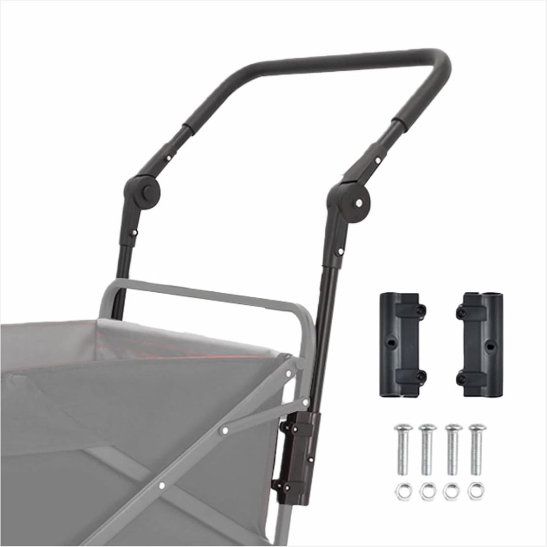 Adjustable Push Pull Handle for Folding Wagon, with Multi-Angle Design, Universal Accessory for Camping, Beach and Outdoor Use, Not Include Car