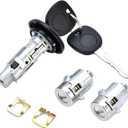 Ignition Switch Lock Cylinder with Pair Front Door Lock Cylinder Compatible with 2003-2006 Chevy Silverado Suburban GMC Sierra Yukon Cadillac Escalade Replace OE# 707835 + 706592 X2 + 598007 X2
