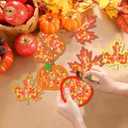 Zliisang 24PCS Make You Own Fall Crafts Kit Bulk Maple Leaves Pumpkin Apple Acorn Paper Suncatchers DIY Kit for Autumn Thanksgiving Activities Decorations Window Stained Glass Effect Art Supplies