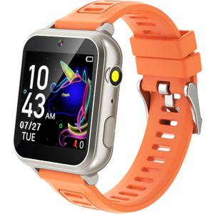 Cosjoype Kids Smart Watch Girls Gifts Age 5-12, 24 Puzzle Games HD Video Camera Music Player Storybook Pedometer HD Flashlight 12/24hr Touchscreen Kids Watch with Screen Protector