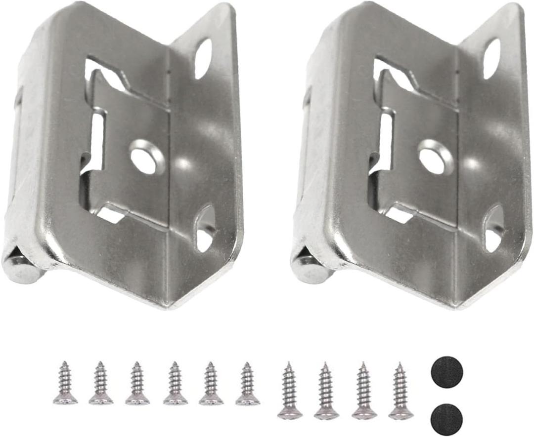 RLECS 2pcs Silver American Spring Self-Closing Hinge 1/2inch Recessed Cabinet Hinge Covered Cabinet Hinge Self-Closing Hinge Semi-Hidden Covered RV Hinge
