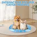 Cat Water Mat,Pet Water Bed,Cat Water Mat with Fish,Water Mat with Fish with Air Pump,Thickened Interactive Water Sensor Play Mat,Anti-Scratch Design Pet Water Mat(Blue Oval)