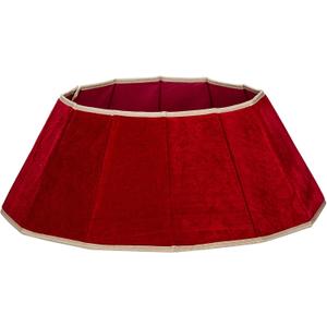 Blissun Christmas Tree Collar, Velvet Foldable Christmas Tree Ring, Christmas Tree Skirt for Artificial Christmas Trees Decoration (Deep Red)