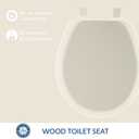 Mayfair Cameron Biscuit Toilet Seat, Non Slip Heavy Duty Wood, Easy Clean, Made in USA, Round