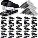 Sherr 20 Pack Mini Staplers Bulk with 15000 Nail, Office Staplers for Desk 25 Sheet Capacity, Hand Held Desk Students Teachers Supplies for School Office Business Non Slip Base Black