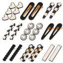 Gingbiss 18 Pcs Hair Clips for Women Girls, Black White Checker Cute Hair Barrettes with Storage Box, No Bend Korean Styling Minimalist Hair Accessories, Gift for Women Girls