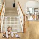 Cumbor 2 Pack 30-46" Baby Gate for Stairs, Auto Close Dog Gate Indoor White