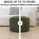 Pouf Ottoman Stuffed 20x20x12 Inches Floor Pouf Plush Fiber Ottoman Foot Rest Under Desk Foot Stool for Living Room Bedroom (Green)