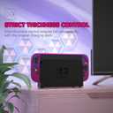 PlayVital Protective Case for Nintendo Switch 2 with Stand | Ultra-Slim Dockable Hard Shell, Split Joycon Cover, Button Caps & Thumb Grips | Clear Series, Clear Atomic Purple Rose