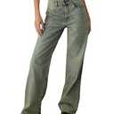 EMMIOL Low Rise Baggy Jeans for Women, Straight Leg Vintage Y2K Denim Pants (Blue, XL)