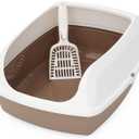 KittyClean XL Cat Litter Box with Control Litter Sheld- XL Litter Box for Big Cats - Extra Large Litter Box for Multiple Cats (Large Open Top - Brown)