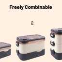 Bento Lunch Box for Adults,All-in-one 54oz Large Capacity Food Containers with Removable Compartments,2 Layers Leakproof Stackable Lunch Box for Men,Women(2layers-BR)