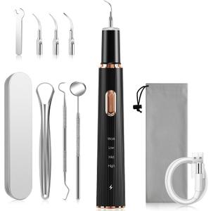 Plaque Remover for Teeth, Tartar Remover for Teeth Cleaning with 4 Replaceable Heads and 3 Adjustable Modes, Rechargeable Teeth Cleaning Plaque Remover for Home