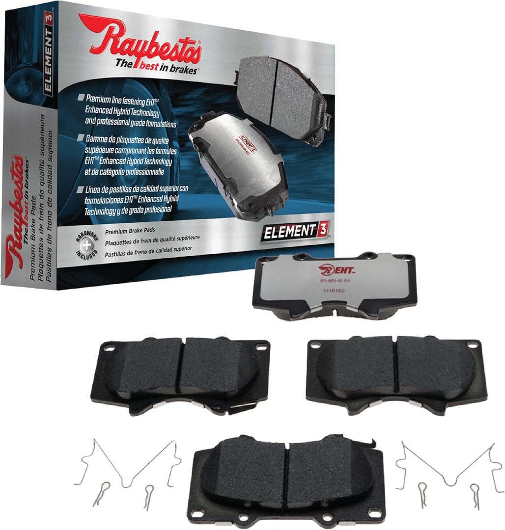 Raybestos Element3 EHTTM Replacement Front Ceramic Brake Pad Set for Select Nissan 720/D21/Frontier/Pathfinder/Pickup/Van and Subaru SVX Model Years (EHT333H) (One Size)